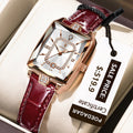 POEDAGAR Relógio Feminino Fashion Casual Retangular LUXO