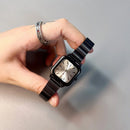 Luxury Niche Design Square Quartz Watches for Women Exquisite Black Strap Exquisite Ladies Wristwatches Personalized Clock Gifts