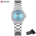 CURREN Original Quartz Watch for Women Fashion Elegant Ladies Watches Stainless Steel Waterproof Wristwatch