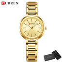 CURREN Sleek Simplicity Quartz Dial Watch for Women Slim Luxury Dial with Luminous Hands Wristwatch Ladies