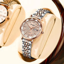 POEDAGAR Relógio Feminino Elegante com Calendário Completo