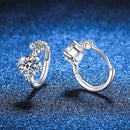 Brincos Solitário Moissanite em Prata