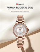 CURREN Relógio Feminino Elegante Luminoso