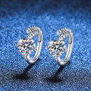Brincos Solitário Moissanite em Prata