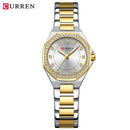 CURREN Original Quartz Watch for Women Fashion Elegant Ladies Watches Stainless Steel Waterproof Wristwatch