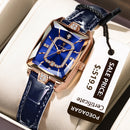 POEDAGAR Relógio Feminino Fashion Casual Retangular LUXO