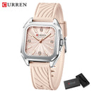 CURREN Women Watch for Nurse Easy to Read Dial Wristwatches Silicone Band Watches Second Hand and 24 Hour Nurse Watches