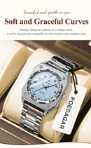POEDAGAR Relógio Feminino Elegante Retangular Luminoso luxo
