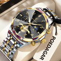 POEDAGAR Luxury High Quality Man Wristwatch Chronograph Stainless Steel Quartz Men's Watches Waterproof Luminous Men Clock Reloj
