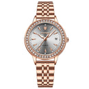 POEDAGAR Ultra Thin Women Watches Rose Gold Luxury Steel Strap Brand Diamond Dial Ladies Watch Bracelet Waterproof Date Clock