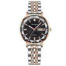 POEDAGAR Relógio Feminino Elegante com Calendário Completo