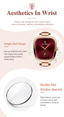 POEDAGAR Relógio Feminino Elegante Design Diferenciado