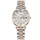 POEDAGAR Relógio Feminino Elegante com Calendário Completo
