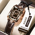 POEDAGAR Relógio Feminino Fashion Casual Retangular LUXO