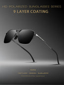 Óculos de Sol Polarizado Veithdia V2462 Classic Rectangle UV400