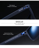 Óculos de Sol Polarizado BARCUR Classic Sport Rectangle UV400