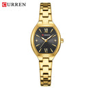 CURREN Fashionable Barrel-Shaped Simple Elegant Quartz Watch Women's Elastic Band Retro Women's Watch