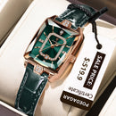 POEDAGAR Relógio Feminino Fashion Casual Retangular LUXO