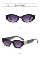 Óculos de Sol Unissex MERCELYN Solar Oval UV – Estilo Fashion &amp; Proteção Total