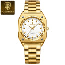 POEDAGAR Relógio Feminino Elegante Retangular Luminoso luxo