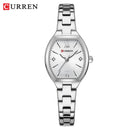 CURREN Fashionable Barrel-Shaped Simple Elegant Quartz Watch Women's Elastic Band Retro Women's Watch