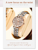 POEDAGAR Relógio Feminino Elegante com Calendário Completo