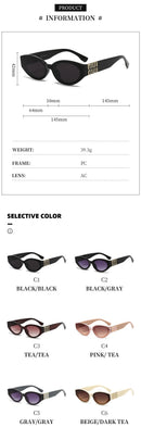 Óculos de Sol Unissex MERCELYN Solar Oval UV – Estilo Fashion &amp; Proteção Total
