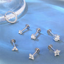 Brincos Florais em Prata com Moissanite