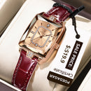 POEDAGAR Relógio Feminino Fashion Casual Retangular LUXO