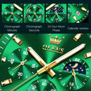 OLEVS Relógio Masculino Luxo Verde em Aço 5ATM
