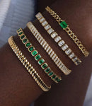 PULSEIRA TENNIS EM ZIRCÔNIA – GOLD CLASSIC