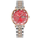 POEDAGAR Relógio Feminino Elegante com Calendário Completo