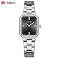 CURREN Relógio Feminino Elegante Retangular