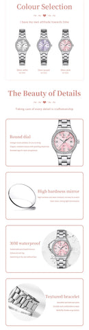 OLEVS Relógio Feminino Elegante Luminoso com Calendário