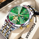 POEDAGAR Luxury High Quality Man Wristwatch Chronograph Stainless Steel Quartz Men's Watches Waterproof Luminous Men Clock Reloj