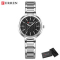 CURREN Sleek Simplicity Quartz Dial Watch for Women Slim Luxury Dial with Luminous Hands Wristwatch Ladies
