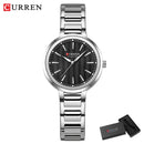 CURREN Sleek Simplicity Quartz Dial Watch for Women Slim Luxury Dial with Luminous Hands Wristwatch Ladies