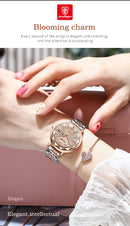 POEDAGAR Relógio Feminino Elegante com Calendário Completo
