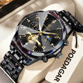 POEDAGAR Luxury High Quality Man Wristwatch Chronograph Stainless Steel Quartz Men's Watches Waterproof Luminous Men Clock Reloj