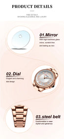 CURREN Relógio Feminino Elegante Luminoso