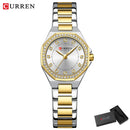 CURREN Original Quartz Watch for Women Fashion Elegant Ladies Watches Stainless Steel Waterproof Wristwatch