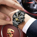 POEDAGAR Luxury High Quality Man Wristwatch Chronograph Stainless Steel Quartz Men's Watches Waterproof Luminous Men Clock Reloj