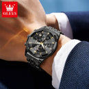 OLEVS Relógio Masculino Luxo Multifuncional em Aço