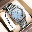 POEDAGAR Relógio Feminino Elegante Retangular Luminoso luxo