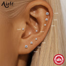 Brincos Florais em Prata com Moissanite
