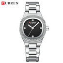 CURREN Luxury Brand Simple Style Quartz Watch for Women NEW Dress Ladies Wristwatches with Rhinestones