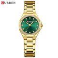 CURREN Original Quartz Watch for Women Fashion Elegant Ladies Watches Stainless Steel Waterproof Wristwatch