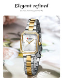 CURREN Relógio Feminino Elegante Retangular