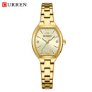 CURREN Fashionable Barrel-Shaped Simple Elegant Quartz Watch Women's Elastic Band Retro Women's Watch
