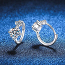 Brincos Solitário Moissanite em Prata